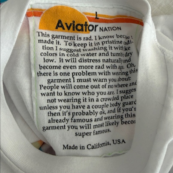 Aviator Nation T-Shirt Rainbow Stripes - Picture 4 of 4